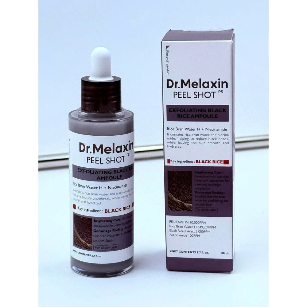 Peel Shot Glow Black Rice Peeling Ampoule 80Ml, Dead Skin Gentle Exfoliating Amp